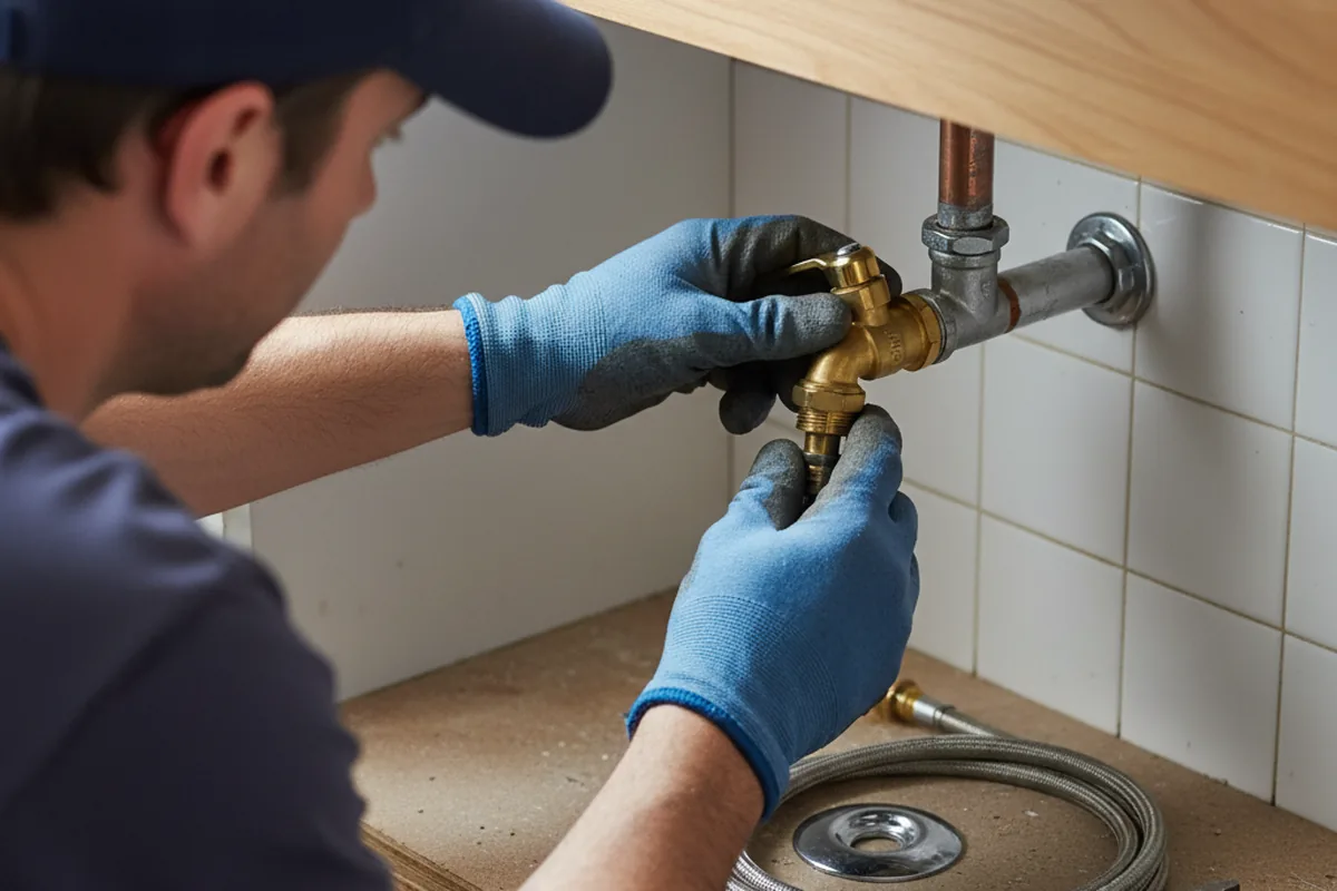 Shutoff valve and fitting work during Burst Pipe Repair in Daphne